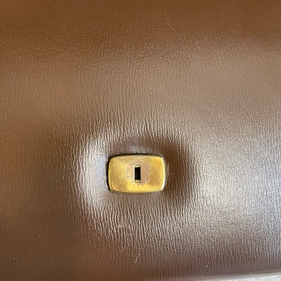 Vintage Saks Fifth Avenue Womens Brown Snap Leather Top Handle Flap Over Handbag - Picture 13 of 16